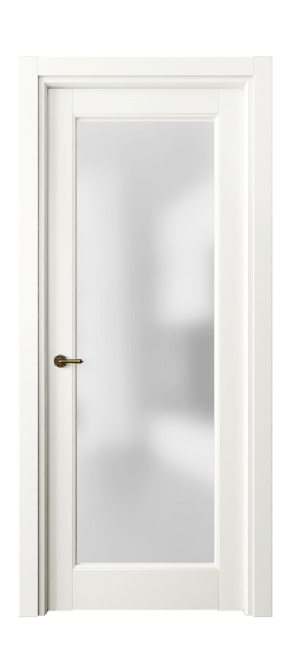 Межкомнатная дверь Тоскана Элегантэ 6300 Матовый жемчужный Сатинированное стекло Цена 4810 AZE | Volhovec
