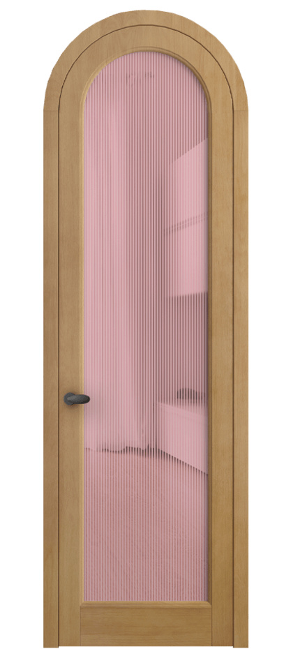 Межкомнатная дверь Палаццо 6814 Бук натуральный матовый Рифлёное розовое стекло "Дюна", триплекс Цена 9300 AZE | Volhovec