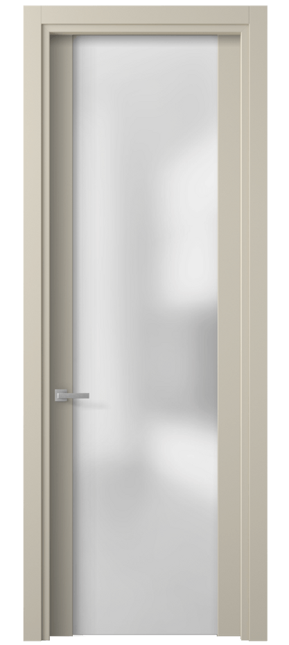 Межкомнатная дверь Planum 4114 ПЭТ светло-бежевый Сатинированное стекло Цена 1530 AZE | Volhovec