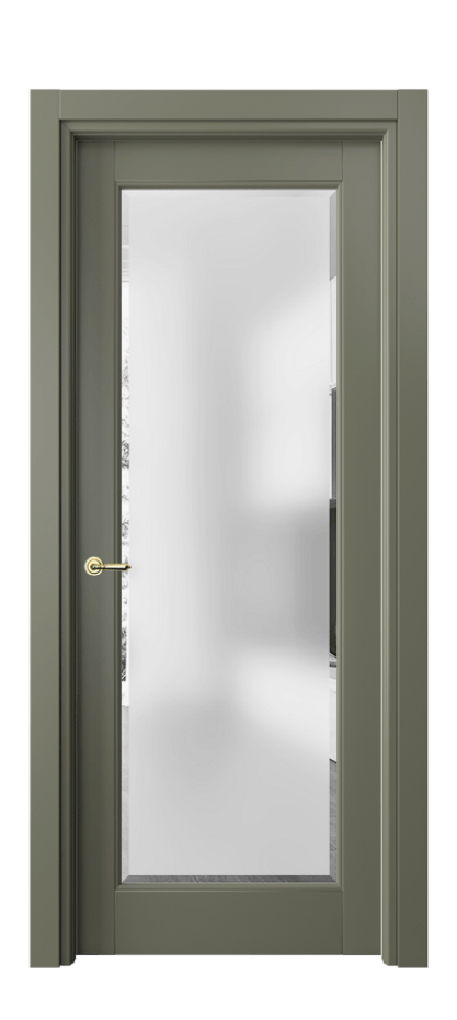 Межкомнатная дверь Тоскана Ромбо 6300 Матовый оливковый тёмный Сатинированное стекло с фацетом Цена 4920 AZE | Volhovec