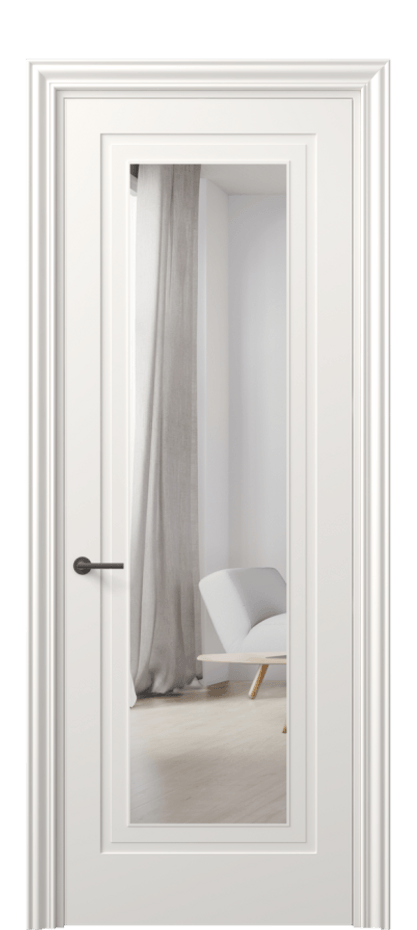 Дверь межкомнатная Mascot 8403 Матовый пудровый белый Двустороннее зеркало, триплекс Фигурный наличник МПБЛ Цена 4050 AZE Наличники уже входят в базовый комплект. Фабрика дверей Волховец 8 (800) 551 43 19 Межкомнатная дверь Mascot 8403 Матовый пудровый белый Двустороннее зеркало, триплекс Цена 4050 AZE | Volhovec