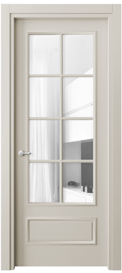 Межкомнатная дверь Paris 8112 Матовый облачно-серый Прозрачное стекло Цена 4010 AZE| Volhovec