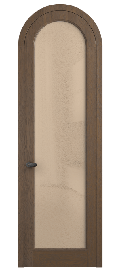 Межкомнатная дверь Палаццо 6814 Дуб туманный матовый Фактурное оранжевое стекло "Лёд", триплекс Цена 11100 AZE | Volhovec