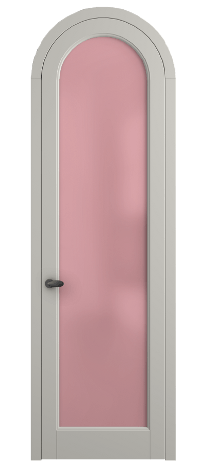 Межкомнатная дверь Палаццо 6814 Матовый тёплый серый Сатинированное розовое стекло, триплекс Цена 6500 AZE | Volhovec