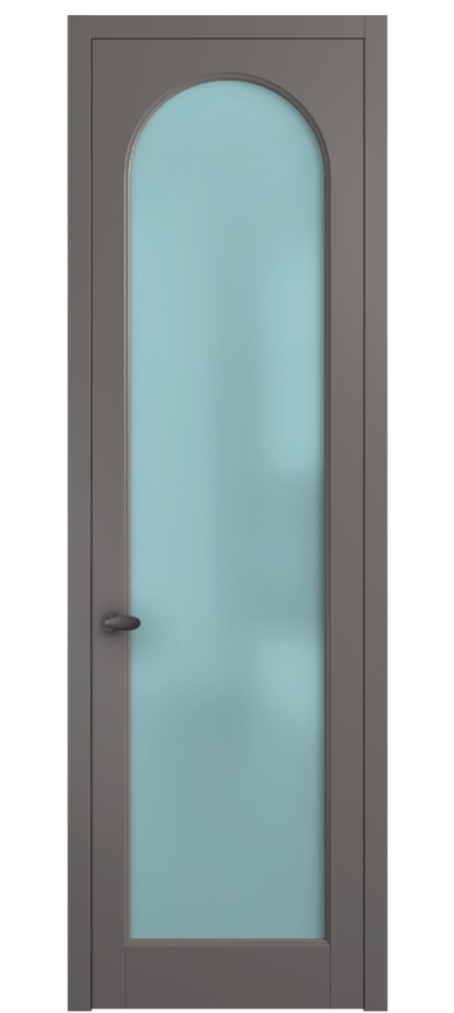 Межкомнатная дверь Палаццо 6804 Матовый классический серый Сатинированное голубое стекло, триплекс Цена 100429 ₽ | Volhovec