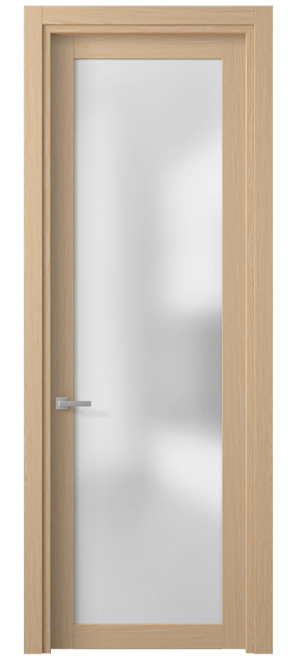 Межкомнатная дверь Planum 2102 Дуб молочный Сатинированное стекло Цена 3040 AZE | Volhovec