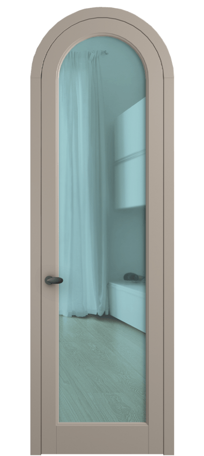 Межкомнатная дверь Палаццо 6814 Матовый бисквитный Прозрачное голубое стекло, триплекс Цена 6500 AZE | Volhovec