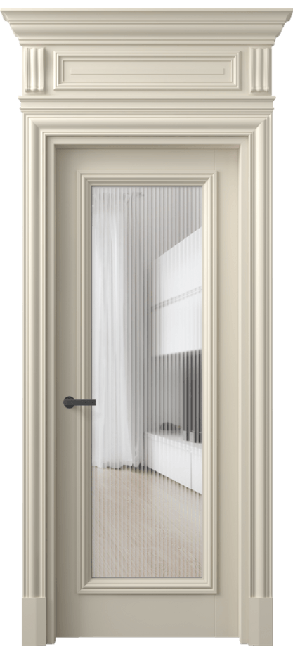 Межкомнатная дверь Антик 7300 Матовый бежево-серый Рифлёное стекло "Мору", триплекс Цена 8770 AZE | Volhovec