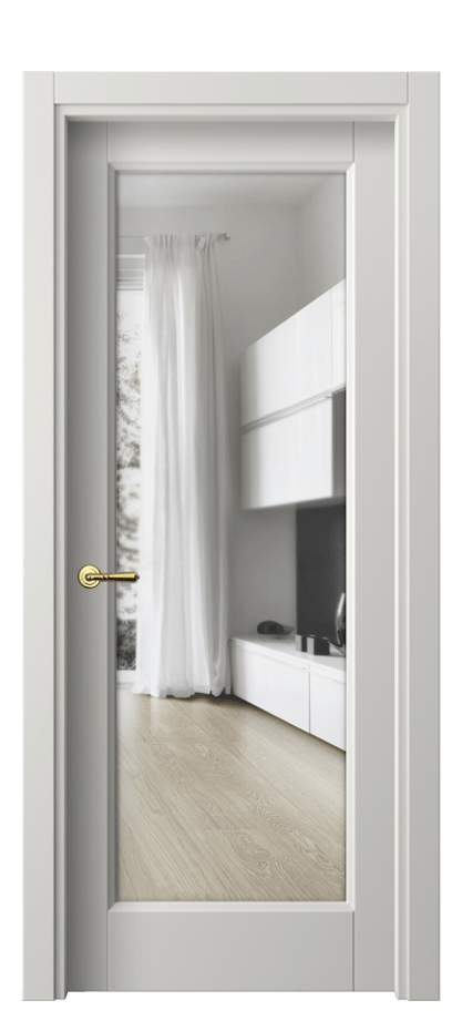 Межкомнатная дверь Galant 1402 Матовый серый Прозрачное стекло Цена 2730 AZE | Volhovec