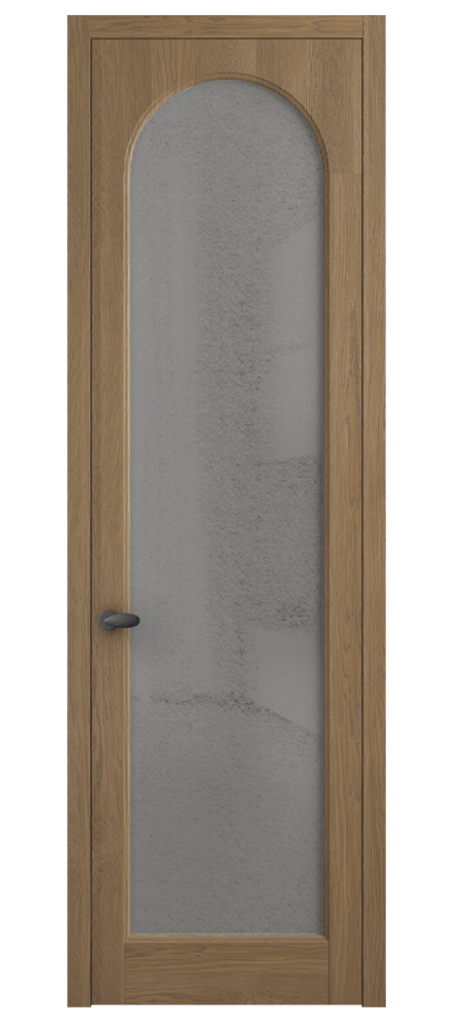 Межкомнатная дверь Палаццо 6804 Дуб мускатный матовый Фактурное серое стекло "Лёд", триплекс Цена 8300 AZE | Volhovec