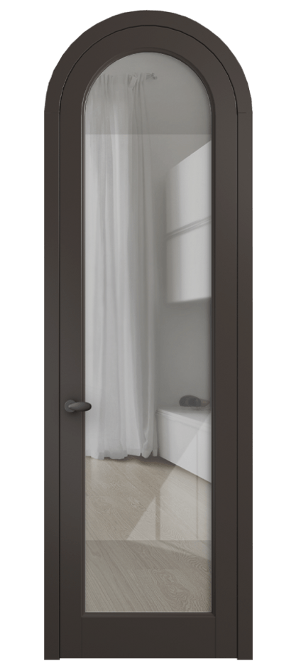 Межкомнатная дверь Палаццо 6814 Матовый антрацит Рефлективное прозрачное стекло "Стопсол", калёное Цена 6900 AZE | Volhovec