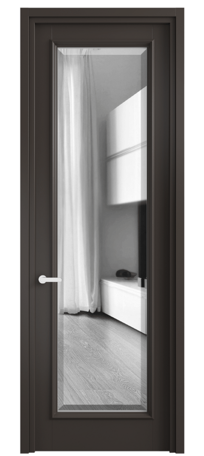 Межкомнатная дверь Шарм 6702 Матовый антрацит Двустороннее зеркало с фацетом, триплекс Цена 5460 AZE | Volhovec