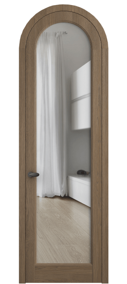 Межкомнатная дверь Палаццо 6814 Дуб джутовый матовый Прозрачное стекло Цена 11000 AZE | Volhovec