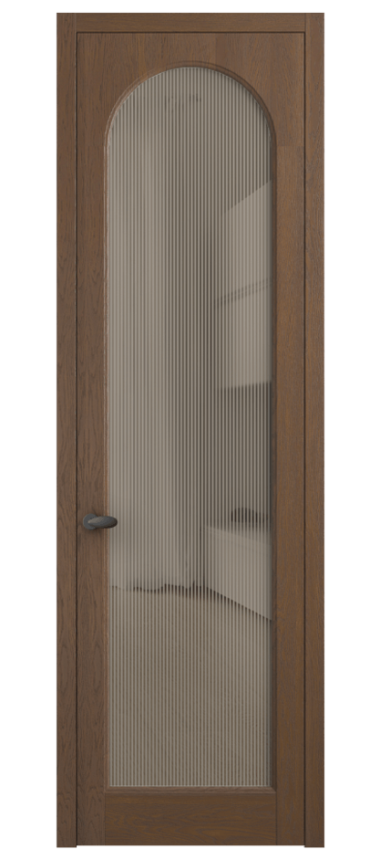 Межкомнатная дверь Палаццо 6804 Дуб каштановый матовый Рифлёное бронзовое стекло "Дюна", триплекс Цена 8300 AZE | Volhovec
