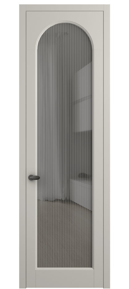 Межкомнатная дверь Палаццо 6804 Матовый облачно-серый Рифлёное серое стекло "Moru", триплекс Цена 5500 AZE | Volhovec