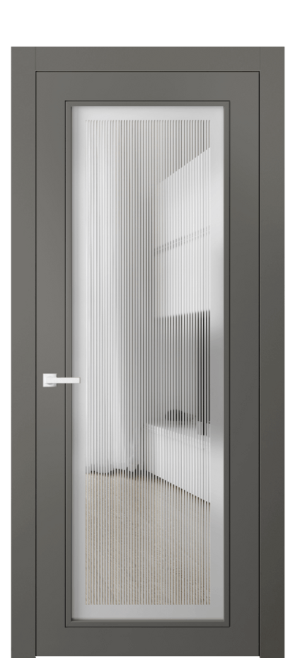Межкомнатная дверь Neo Classic 8000 Матовый классический серый Сатинированное с гравировкой "Каннелюры", триплекс Цена 3490 AZE | Volhovec