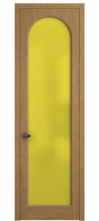 Межкомнатная дверь Палаццо 6804 Дуб солнечный матовый Сатинированное жёлтое стекло, триплекс Цена 152529 ₽ | Volhovec
