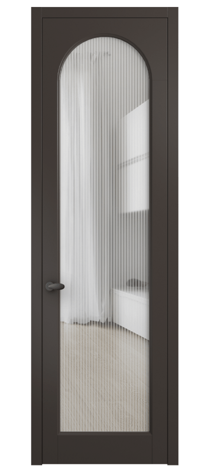 Межкомнатная дверь Palazzo 6804 Матовый антрацит Рифлёное стекло "Moru", триплекс, 8 мм Цена 99169 ₽ | Volhovec