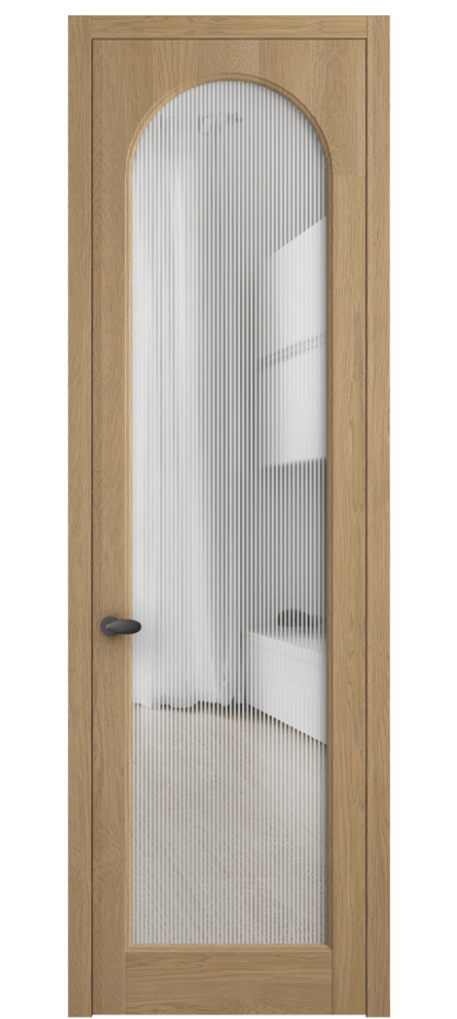 Межкомнатная дверь Палаццо 6804 Дуб соломенный матовый Рифлёное стекло "Дюна", триплекс Цена 8300 AZE | Volhovec