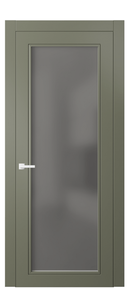 Межкомнатная дверь Neo Classic 8000 Матовый оливковый тёмный Сатинированное серое стекло, триплекс Цена 3890 AZE | Volhovec