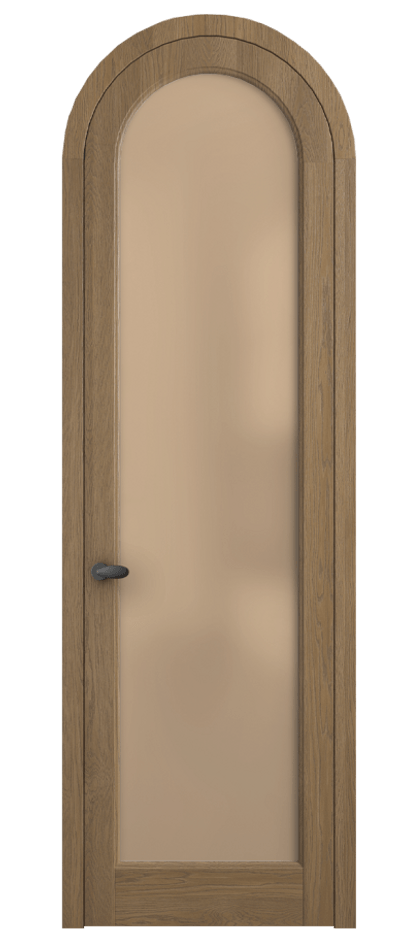 Межкомнатная дверь Палаццо 6814 Дуб мускатный матовый Сатинированное оранжевое стекло, триплекс Цена 10800 AZE | Volhovec