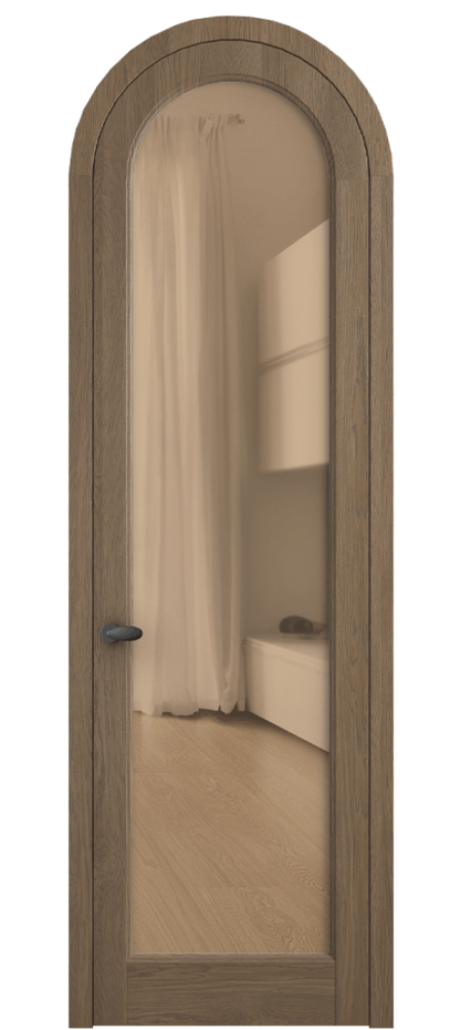 Межкомнатная дверь Палаццо 6814 Дуб джутовый матовый Прозрачное оранжевое стекло, триплекс Цена 11000 AZE | Volhovec