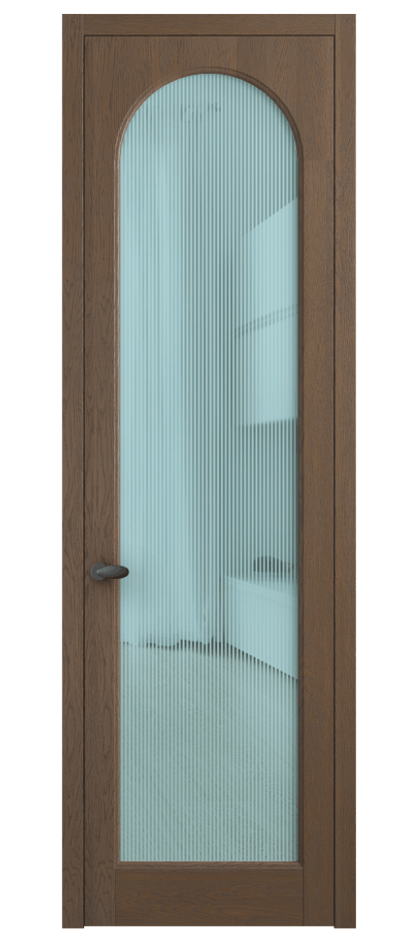 Межкомнатная дверь Палаццо 6804 Дуб туманный матовый Рифлёное голубое стекло "Дюна", триплекс Цена 8000 AZE | Volhovec