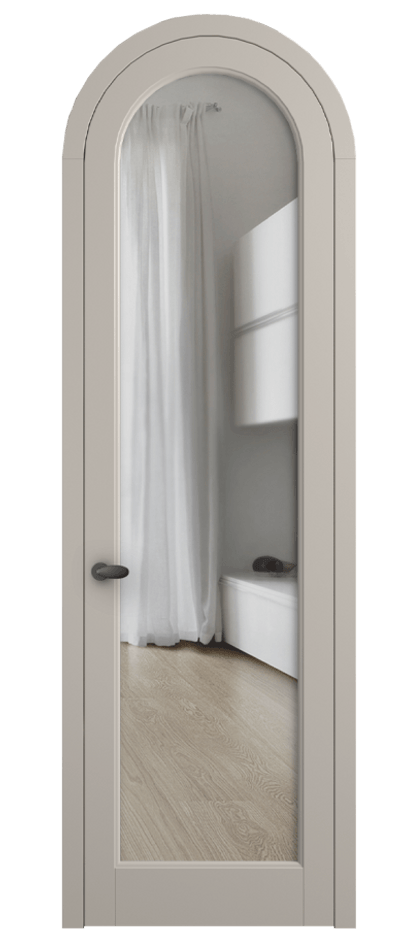 Межкомнатная дверь Палаццо 6814 Матовый светло-бежевый Прозрачное стекло Цена 6700 AZE | Volhovec