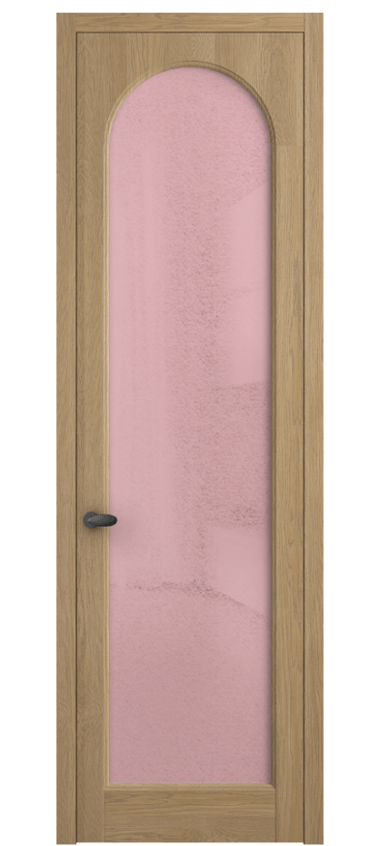 Межкомнатная дверь Палаццо 6804 Дуб соломенный матовый Фактурное розовое стекло "Лёд", триплекс Цена 8000 AZE | Volhovec