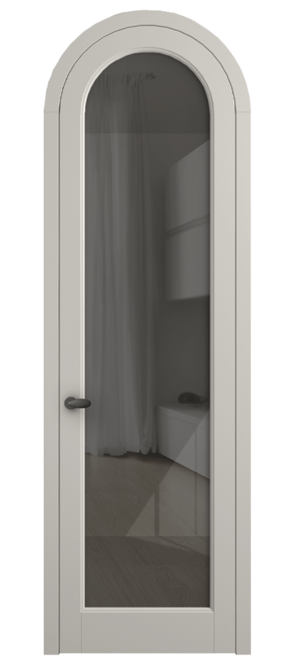 Межкомнатная дверь Палаццо 6814 Матовый облачно-серый Рефлективное серое стекло "Стопсол", калёное Цена 6900 AZE | Volhovec