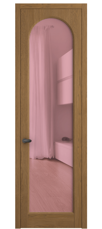 Межкомнатная дверь Палаццо 6804 Дуб пряный матовый Прозрачное розовое стекло, триплекс Цена 8000 AZE | Volhovec