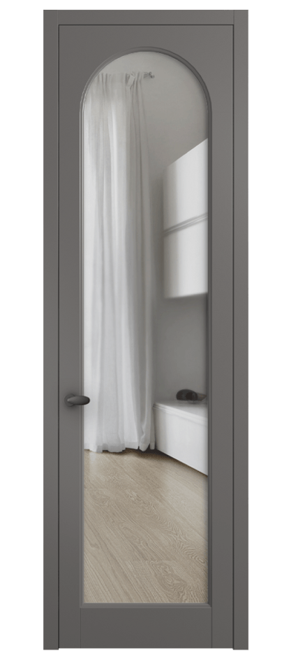 Межкомнатная дверь Палаццо 6804 Матовый классический серый Прозрачное стекло Цена 5100 AZE | Volhovec