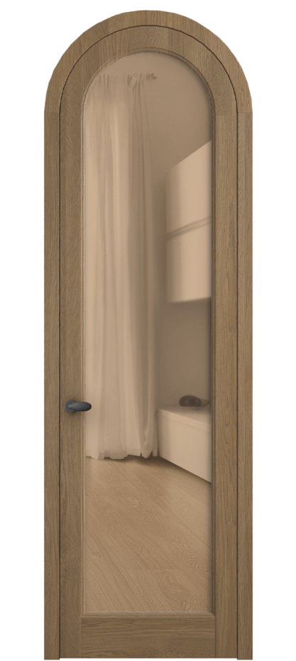 Межкомнатная дверь Палаццо 6814 Дуб мускатный матовый Прозрачное оранжевое стекло, триплекс Цена 11000 AZE | Volhovec