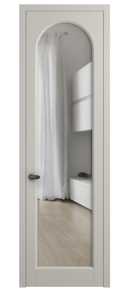 Межкомнатная дверь Палаццо 6804 Матовый облачно-серый Прозрачное стекло Цена 97029 ₽ | Volhovec