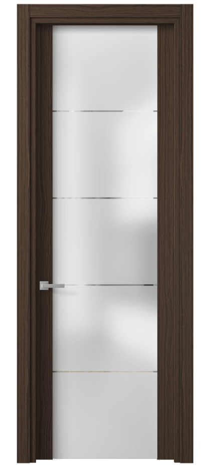 Межкомнатная дверь Планум 4114 Экзотик трюфельный матовый Сатинированное стекло с гравировкой «КВАДРО», триплекс Цена 3260 AZE | Volhovec