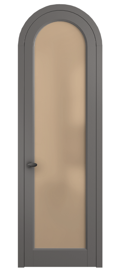 Межкомнатная дверь Палаццо 6814 Матовый классический серый Сатинированное оранжевое стекло, триплекс Цена 6500 AZE | Volhovec