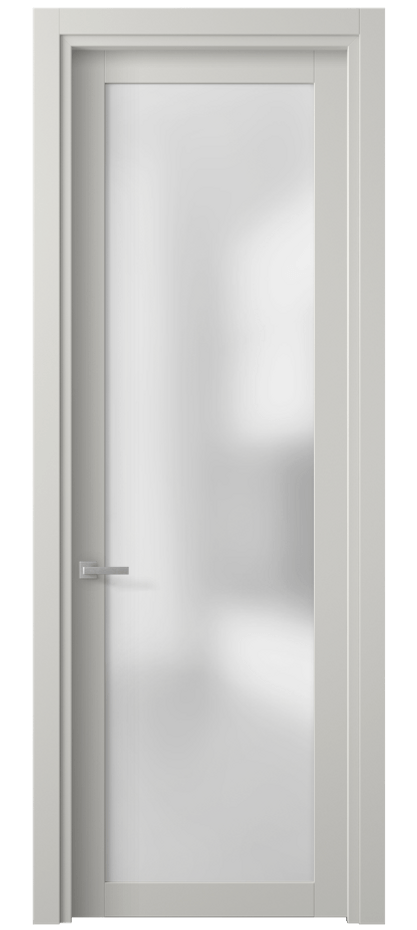 Межкомнатная дверь Planum 2102 Матовый серый Сатинированное стекло Цена 37999 ₽ | Volhovec