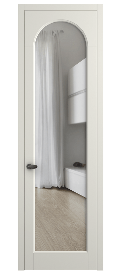 Межкомнатная дверь Палаццо 6804 Матовый жемчужный Прозрачное стекло Цена 5100 AZE | Volhovec