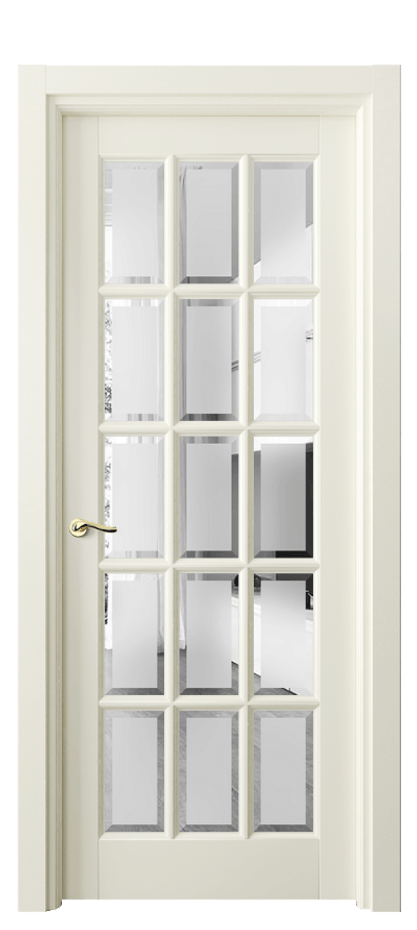 Межкомнатная дверь Лигнум 0708 Матовый молочно-белый Сатинированное стекло с фацетом Цена 6271 AZE | Volhovec