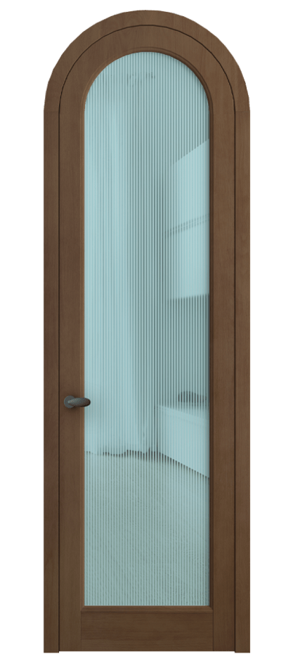 Межкомнатная дверь Палаццо 6814 Бук тёмный матовый Рифлёное голубое стекло "Дюна", триплекс Цена 9300 AZE | Volhovec