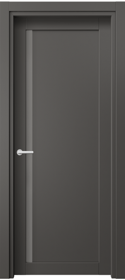 Межкомнатная дверь Нео 2110 ПЭТ графитовый Сатинированное серое стекло, триплекс Цена 1650 AZE | Volhovec