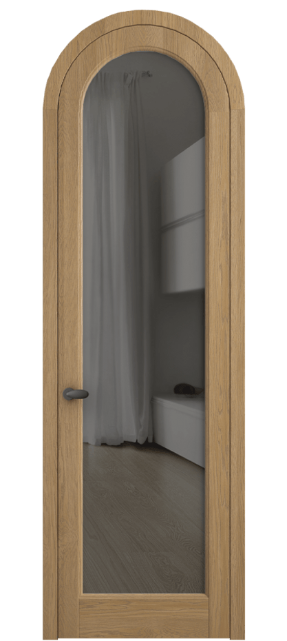 Межкомнатная дверь Палаццо 6814 Дуб пшеничный матовый Прозрачное серое стекло, триплекс Цена 10800 AZE | Volhovec