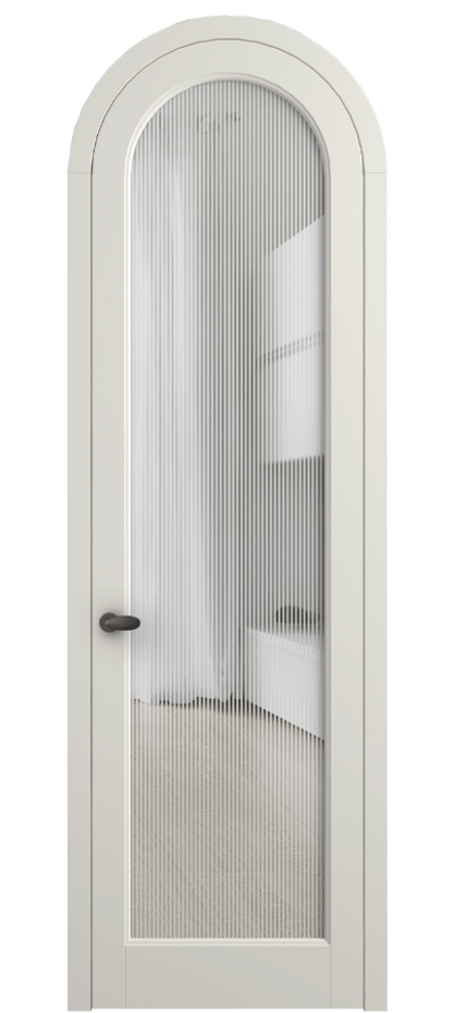 Межкомнатная дверь Палаццо 6814 Матовый жемчужный Рифлёное стекло "Дюна", триплекс Цена 6800 AZE | Volhovec