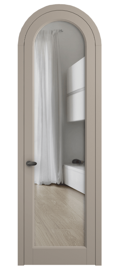 Межкомнатная дверь Палаццо 6814 Матовый бисквитный Прозрачное стекло Цена 6500 AZE | Volhovec