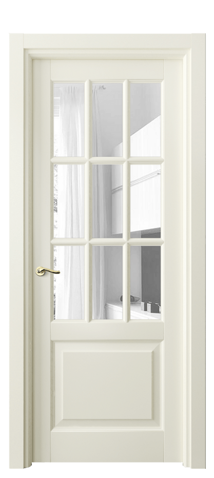 Межкомнатная дверь Лигнум 0748 Матовый молочно-белый Прозрачное стекло Цена 6250 AZE | Volhovec