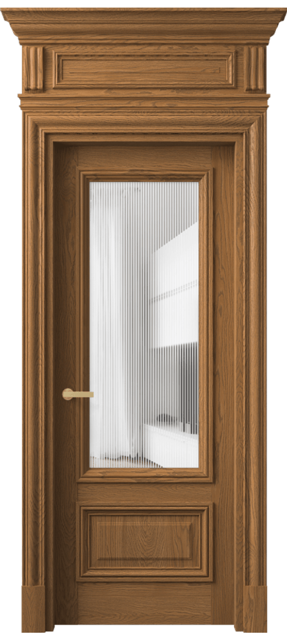 Межкомнатная дверь Антик 7306 Дуб пряный матовый Рифлёное стекло "Дюна", триплекс Цена 14020 AZE | Volhovec