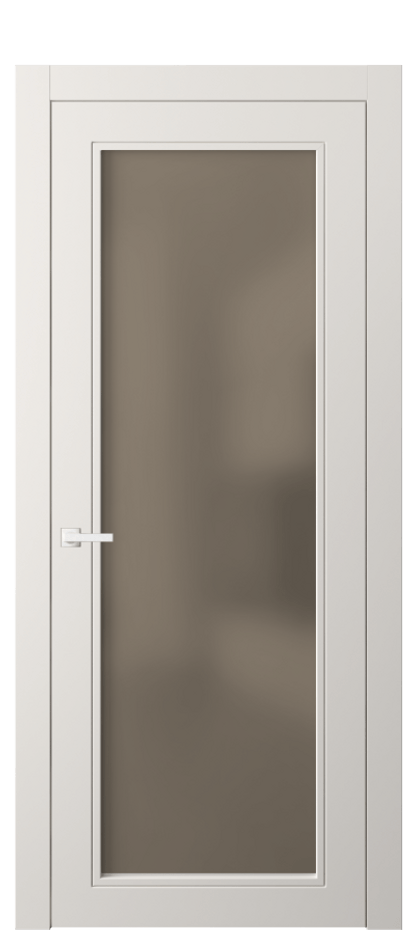 Межкомнатная дверь Neo Classic 8000 Матовый пудровый белый Сатинированное бронзовое стекло, триплекс Цена 59759 ₽ | Volhovec