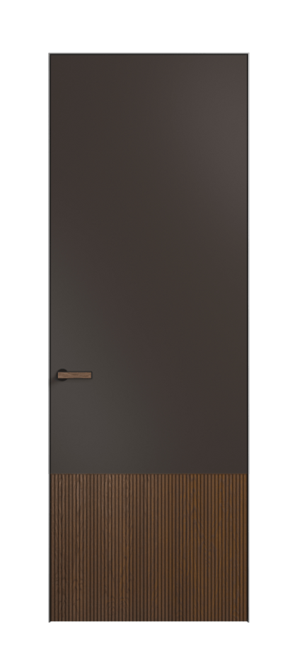 Межкомнатная дверь Velvet 8202 Дуб каштановый матовый - Матовый антрацит. Цена 6400  | Volhovec