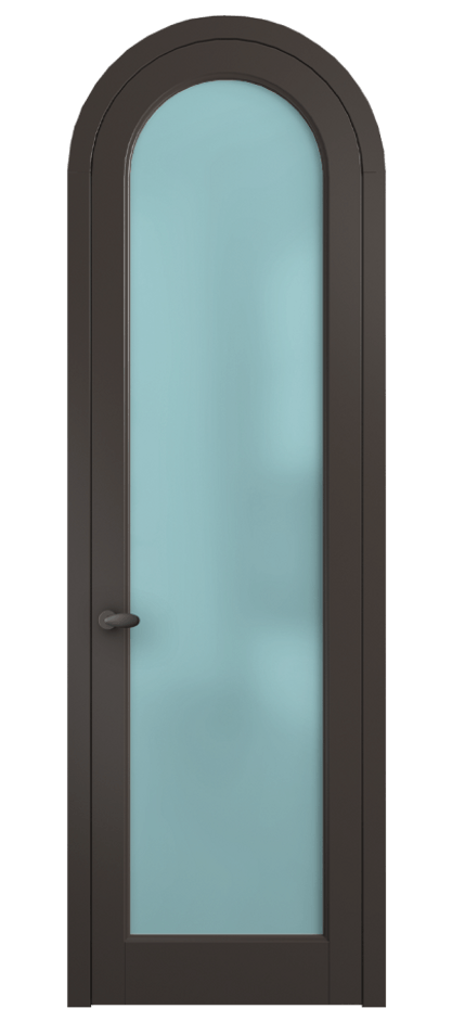 Межкомнатная дверь Палаццо 6814 Матовый антрацит Сатинированное голубое стекло, триплекс Цена 6500 AZE | Volhovec
