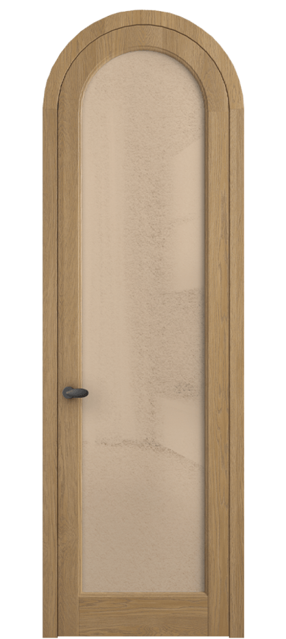 Межкомнатная дверь Палаццо 6814 Дуб пшеничный матовый Фактурное оранжевое стекло "Лёд", триплекс Цена 11300 AZE | Volhovec